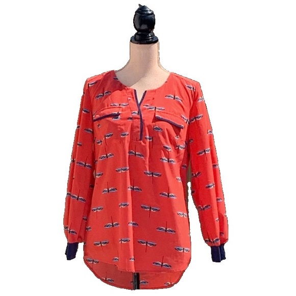 ☀️4/25 Style & Co L/S Dragonfly Print Blouse